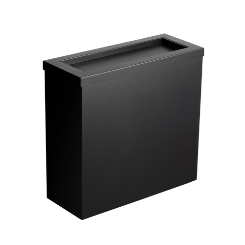 Black Steel 30 Litre Compact Waste Bin - Flap Lid - Washroom Dispensers